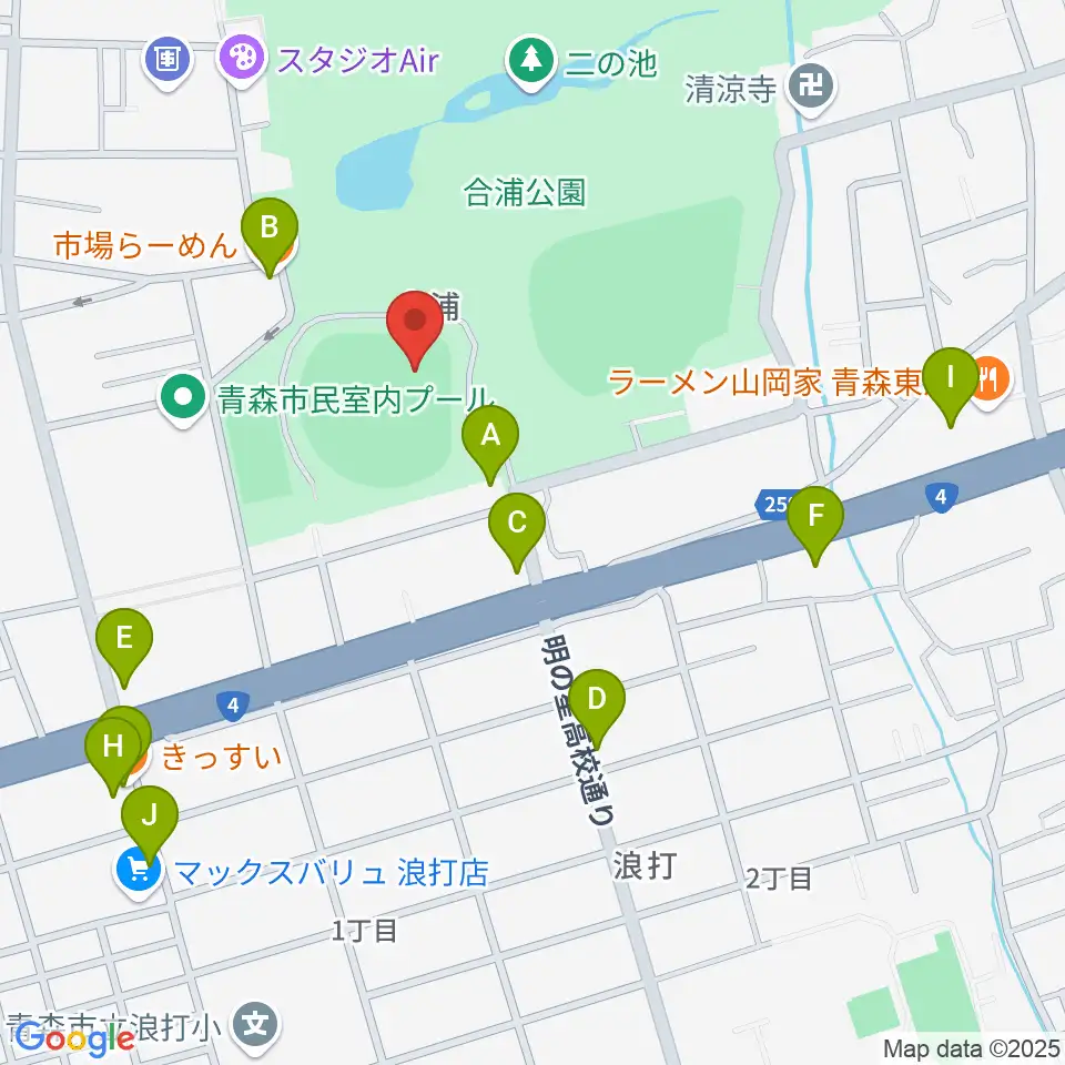 ダイシンベースボールスタジアム周辺のファミレス・ファーストフード一覧地図
