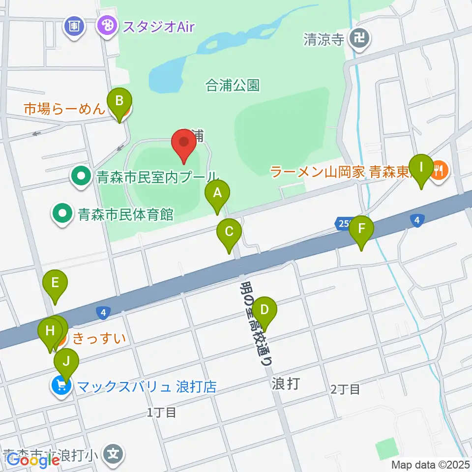 ダイシンベースボールスタジアム周辺のファミレス・ファーストフード一覧地図