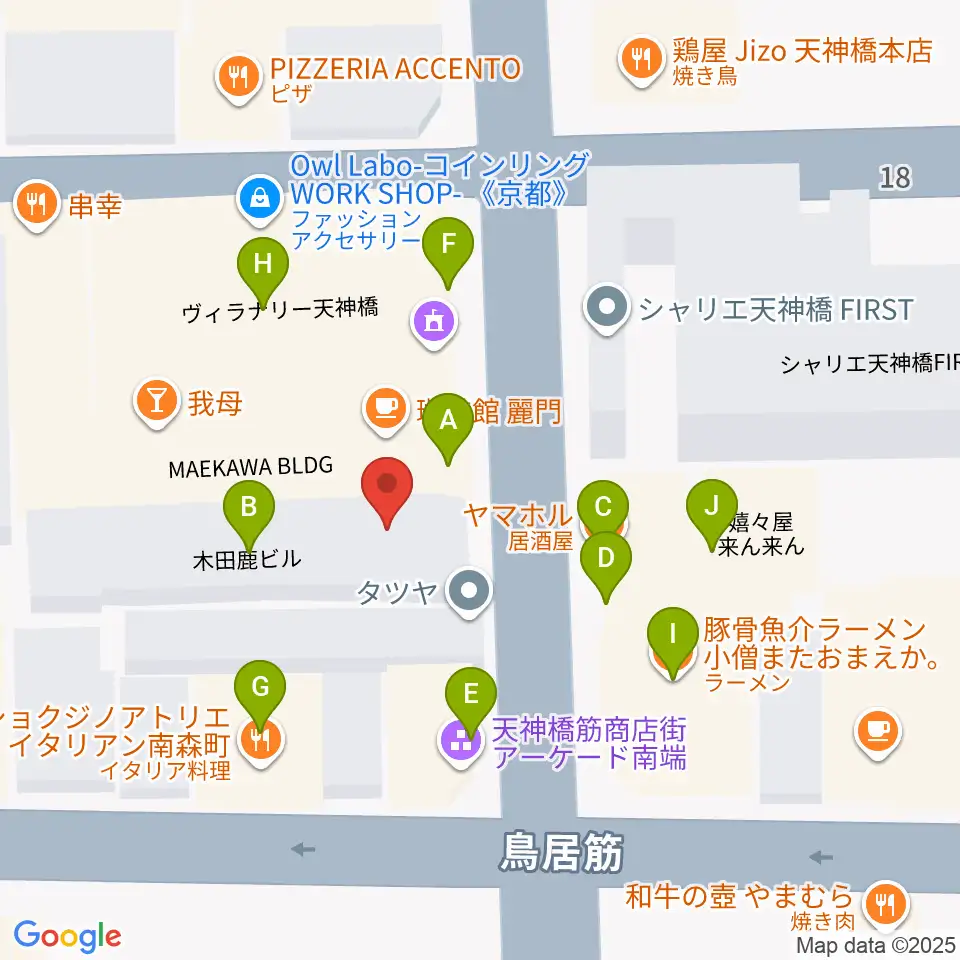 K9 music school周辺のファミレス・ファーストフード一覧地図