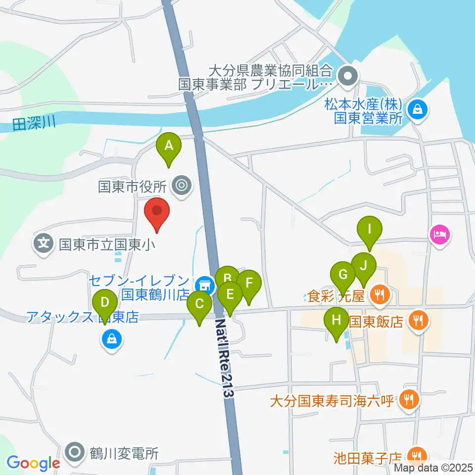 アストくにさき周辺のファミレス・ファーストフード一覧地図