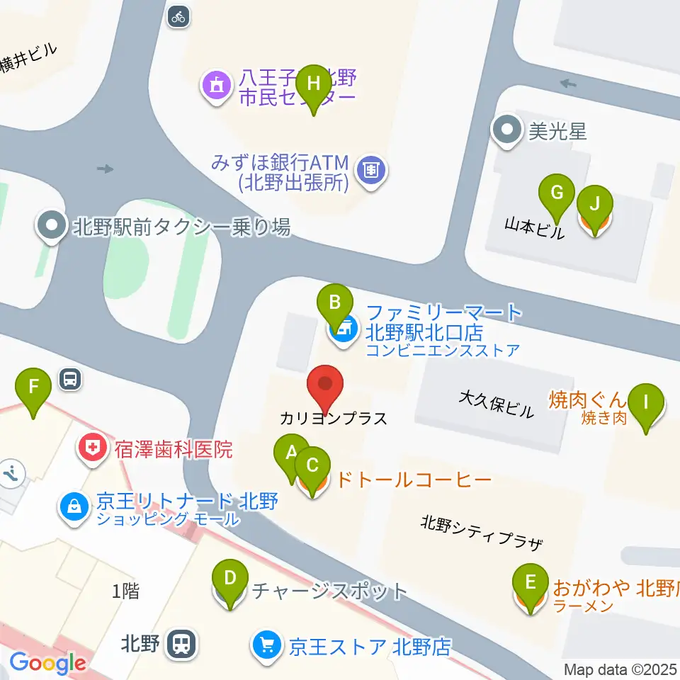 スタジオ・ラクスタ周辺のファミレス・ファーストフード一覧地図