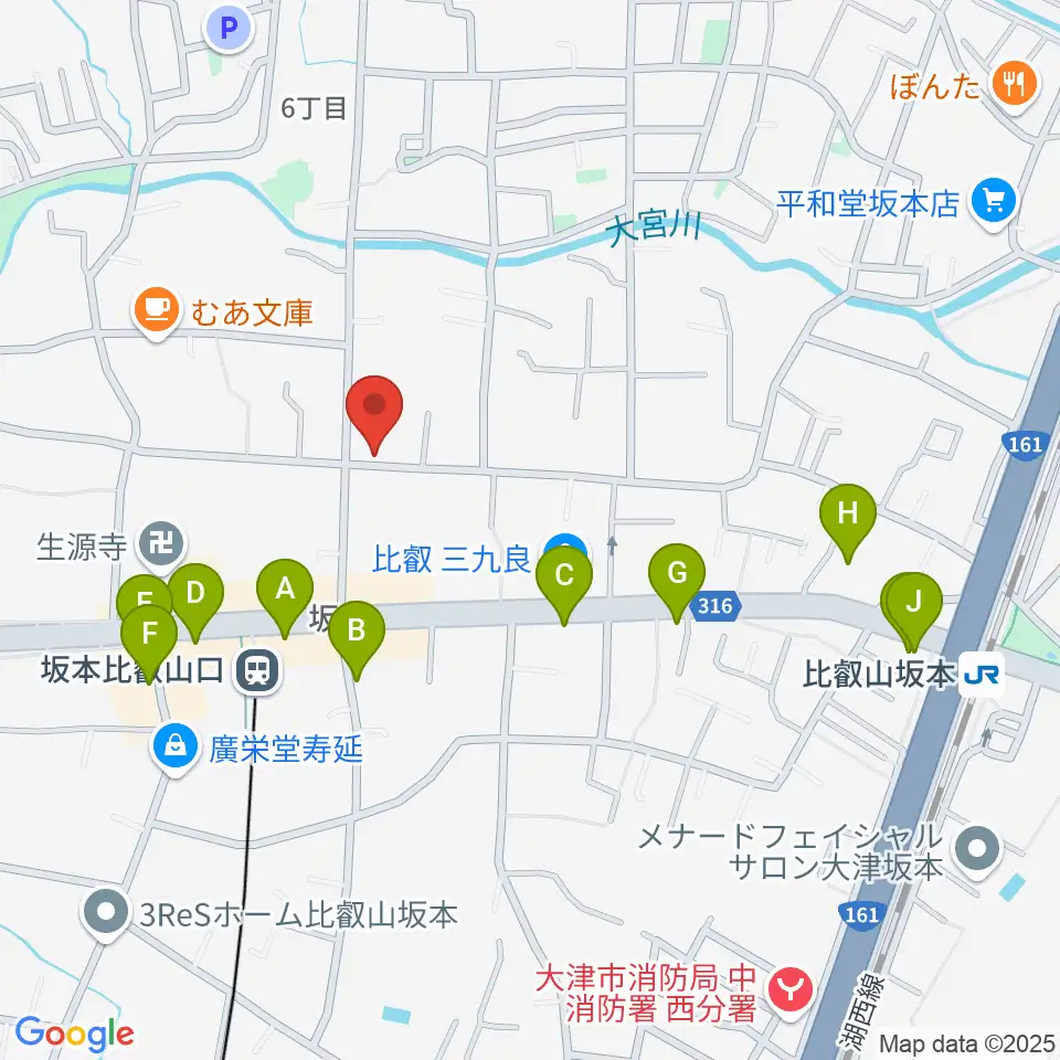 ラプリマ音楽教室周辺のファミレス・ファーストフード一覧地図