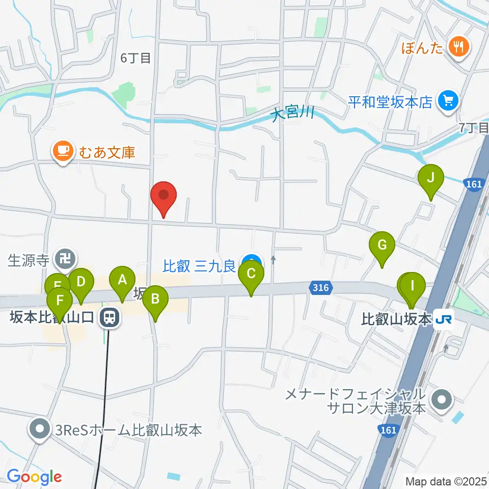 ラプリマ音楽教室周辺のファミレス・ファーストフード一覧地図