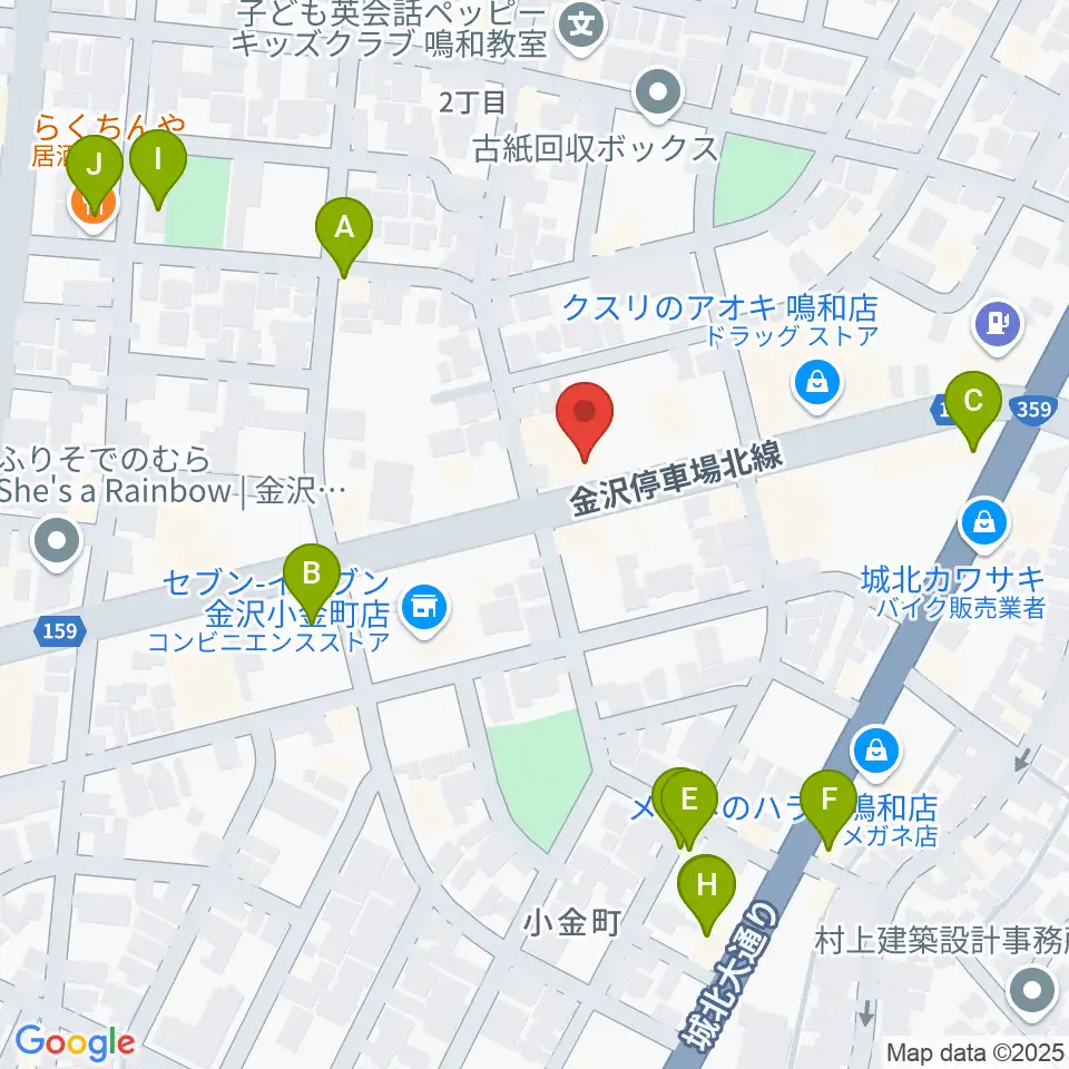 篠田楽器周辺のファミレス・ファーストフード一覧地図