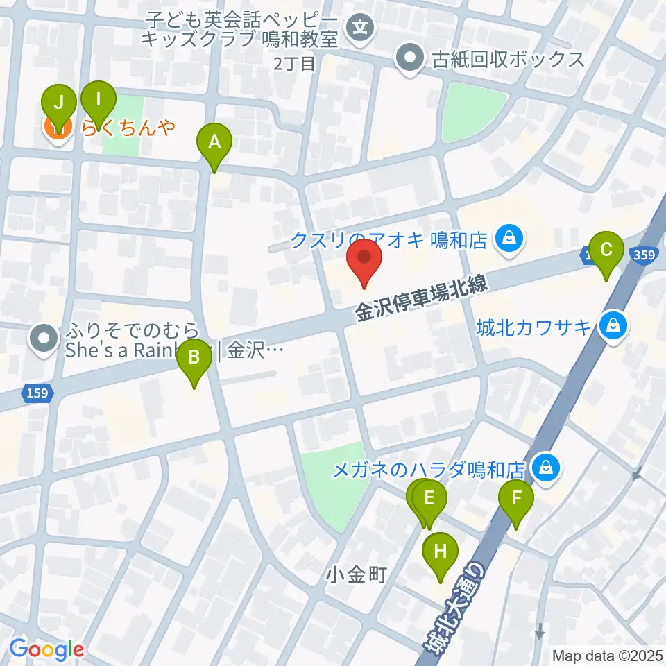 篠田楽器周辺のファミレス・ファーストフード一覧地図