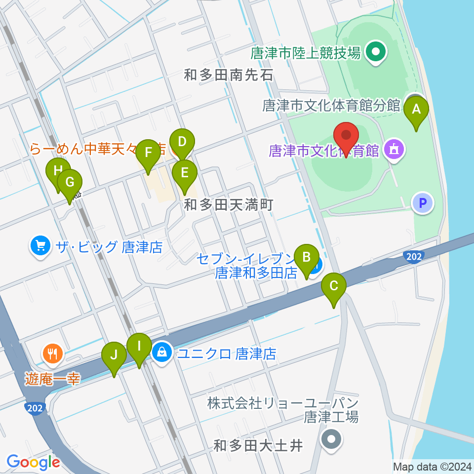 SHOWAハンバーガースタジアム唐津周辺のファミレス・ファーストフード一覧地図