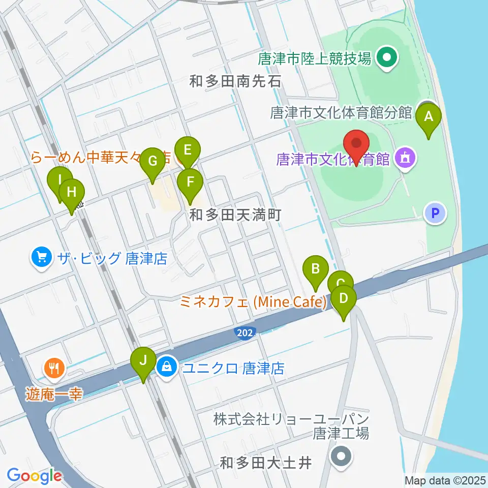 SHOWAハンバーガースタジアム唐津周辺のファミレス・ファーストフード一覧地図