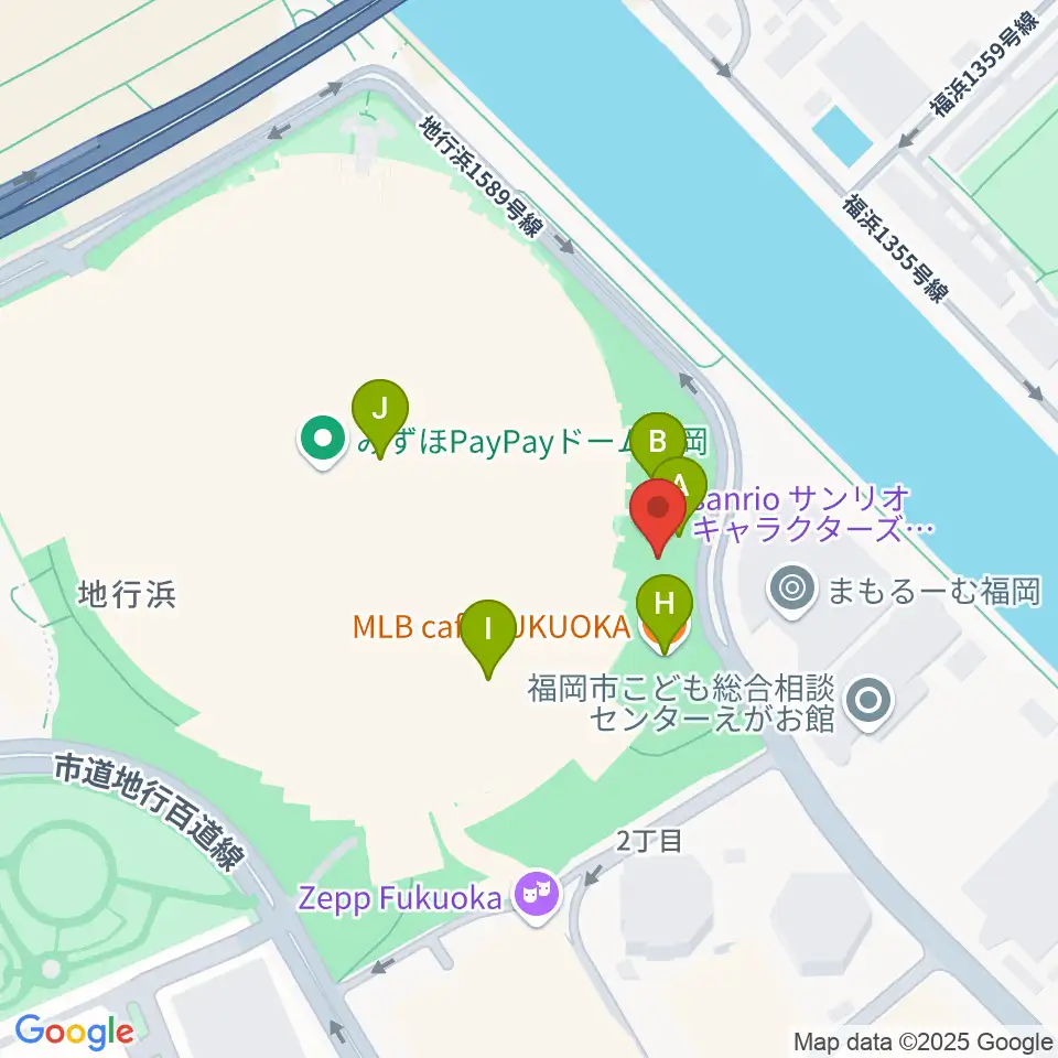 よしもと福岡 大和証券劇場周辺のファミレス・ファーストフード一覧地図