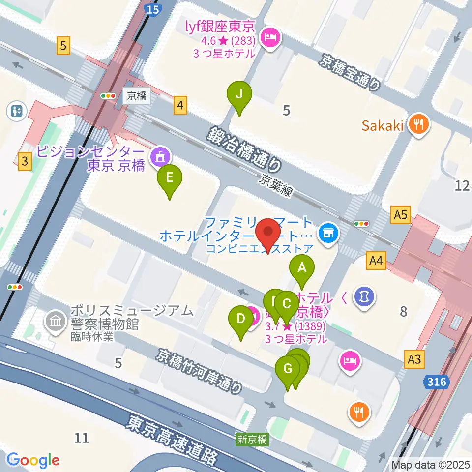 国立映画アーカイブ周辺のファミレス・ファーストフード一覧地図