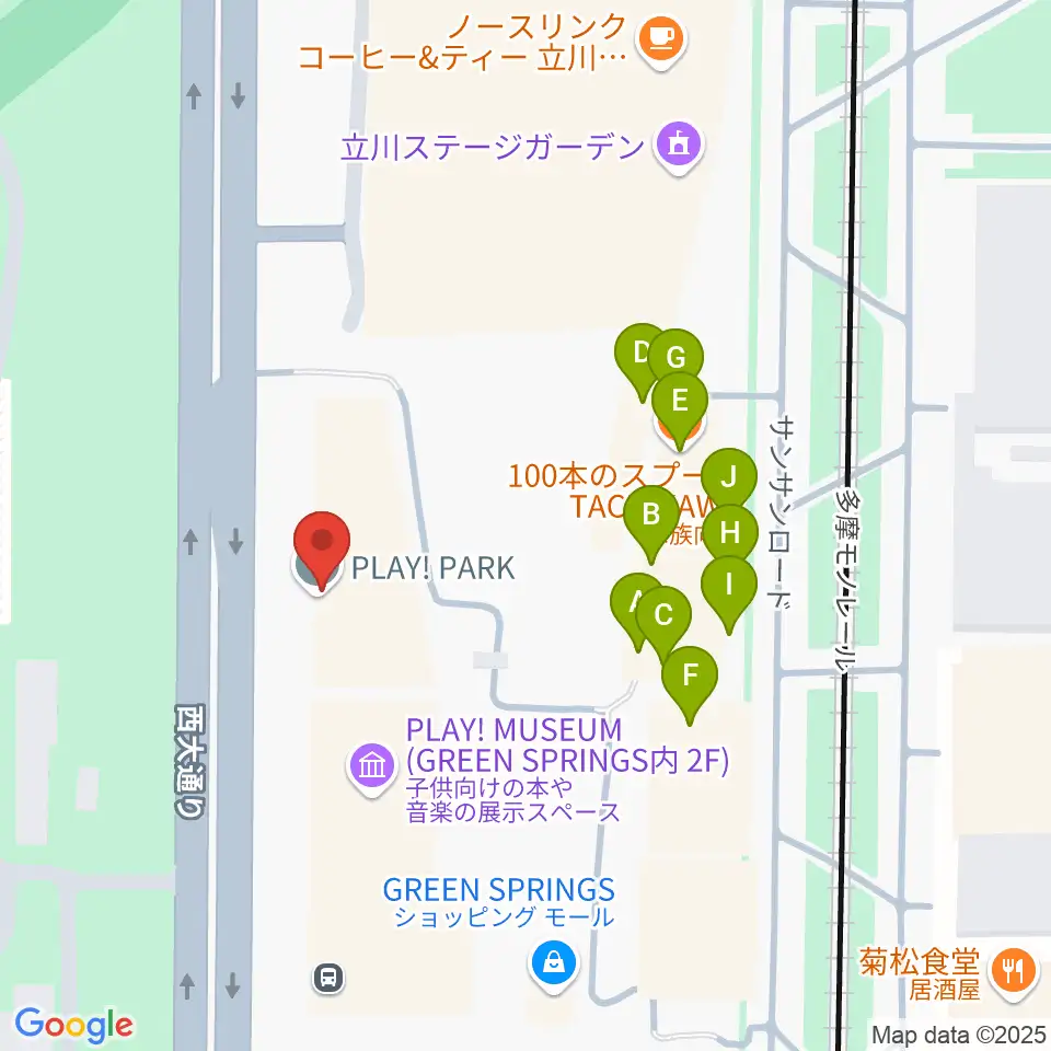 PLAY! MUSEUM周辺のファミレス・ファーストフード一覧地図