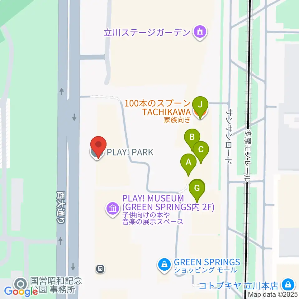 PLAY! MUSEUM周辺のファミレス・ファーストフード一覧地図