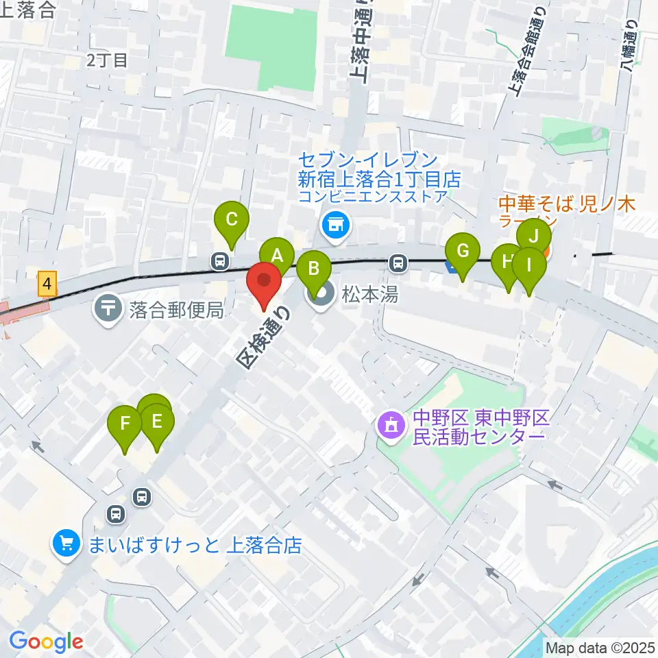 プラチナムガレージ周辺のファミレス・ファーストフード一覧地図