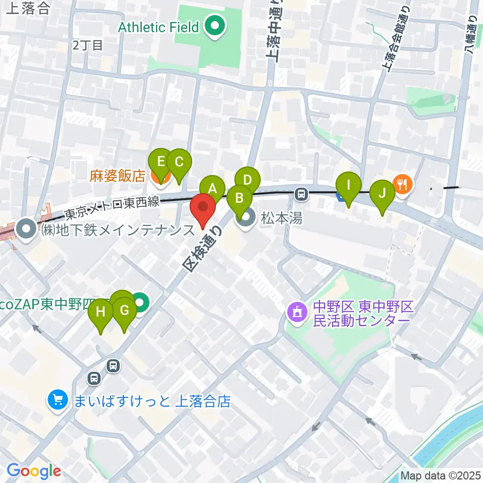 プラチナムガレージ周辺のファミレス・ファーストフード一覧地図