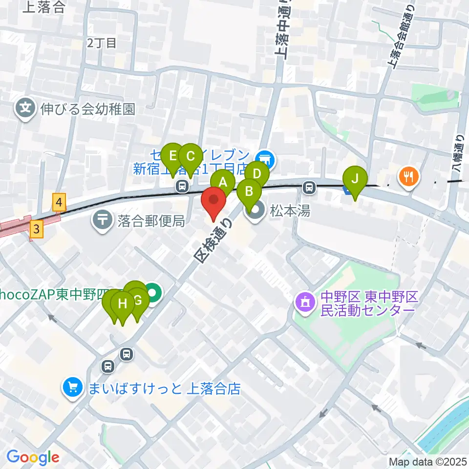 プラチナムガレージ周辺のファミレス・ファーストフード一覧地図