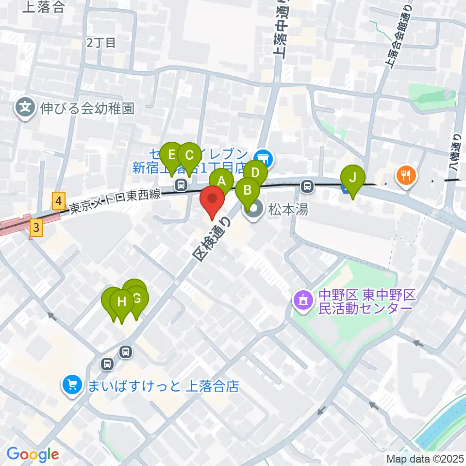 プラチナムガレージ周辺のファミレス・ファーストフード一覧地図