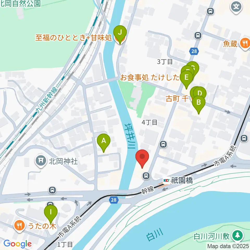 KAZ Guitar Music School周辺のファミレス・ファーストフード一覧地図