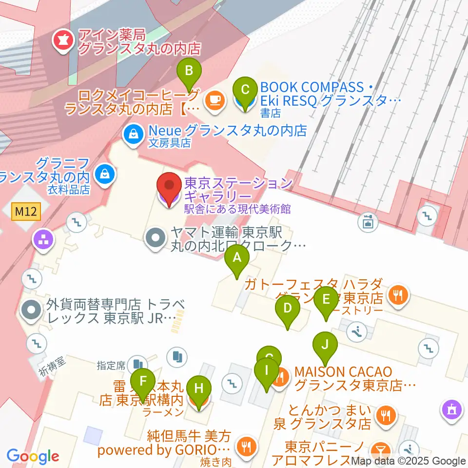 東京ステーションギャラリー周辺のファミレス・ファーストフード一覧地図