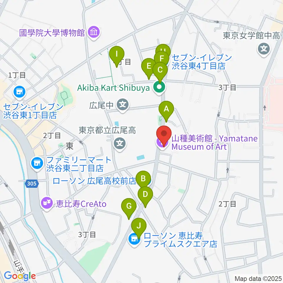 山種美術館周辺のファミレス・ファーストフード一覧地図