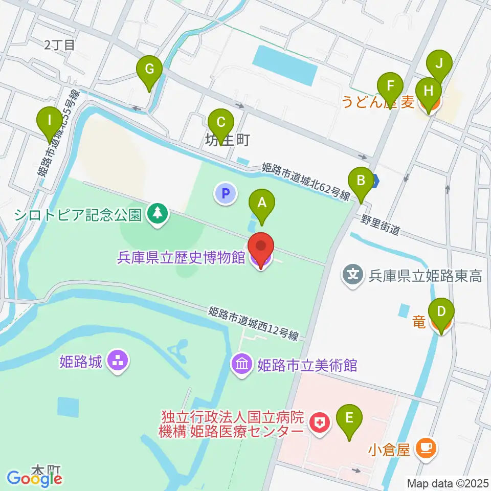兵庫県立歴史博物館周辺のファミレス・ファーストフード一覧地図