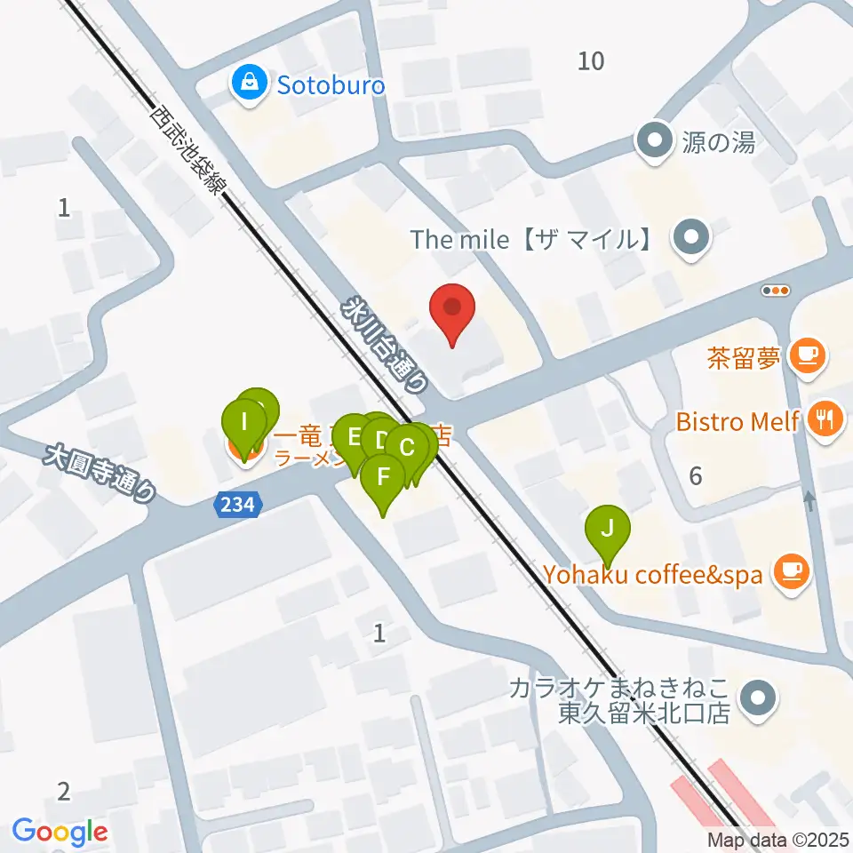 スタジオsus４周辺のファミレス・ファーストフード一覧地図
