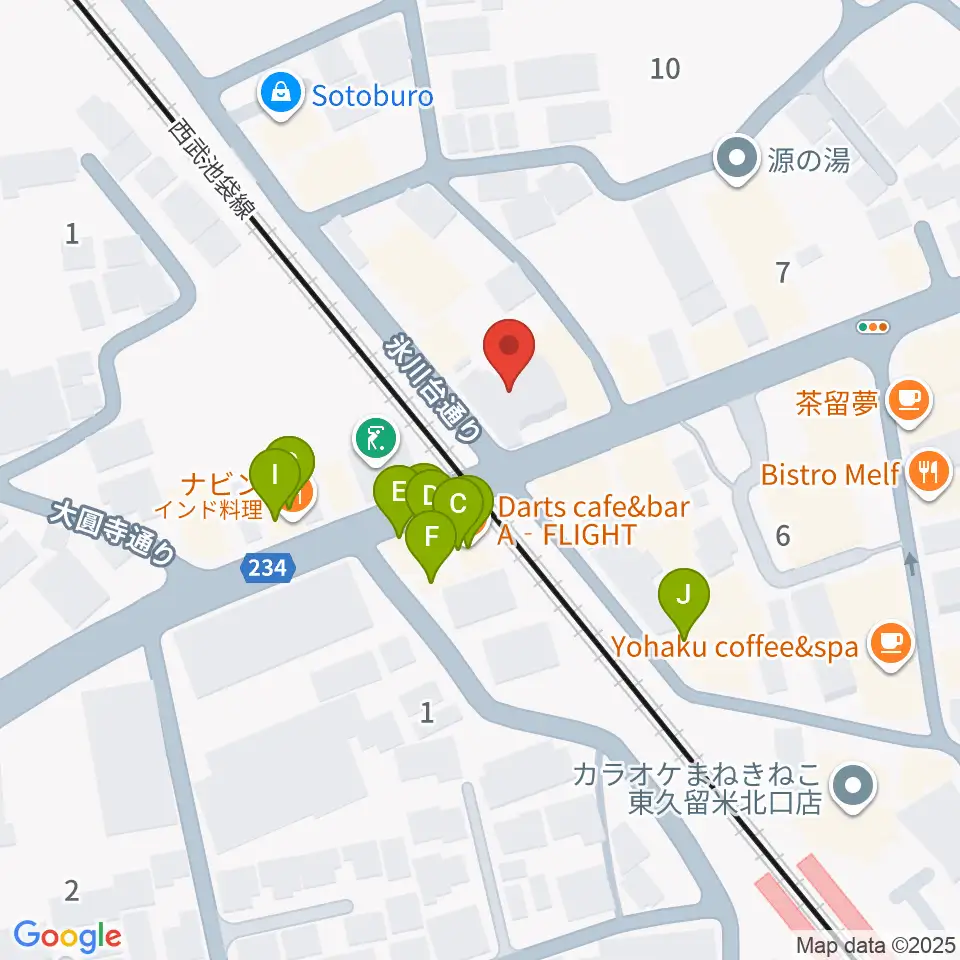 スタジオsus４周辺のファミレス・ファーストフード一覧地図