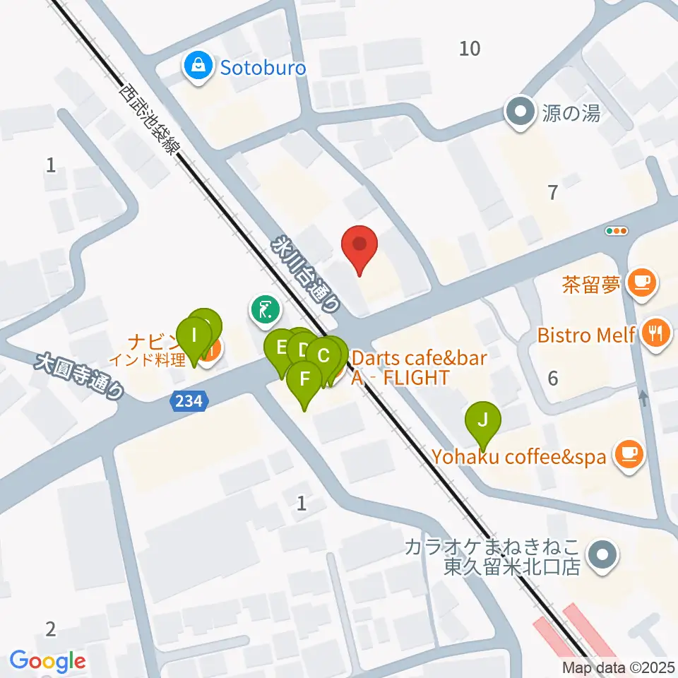 スタジオsus４周辺のファミレス・ファーストフード一覧地図