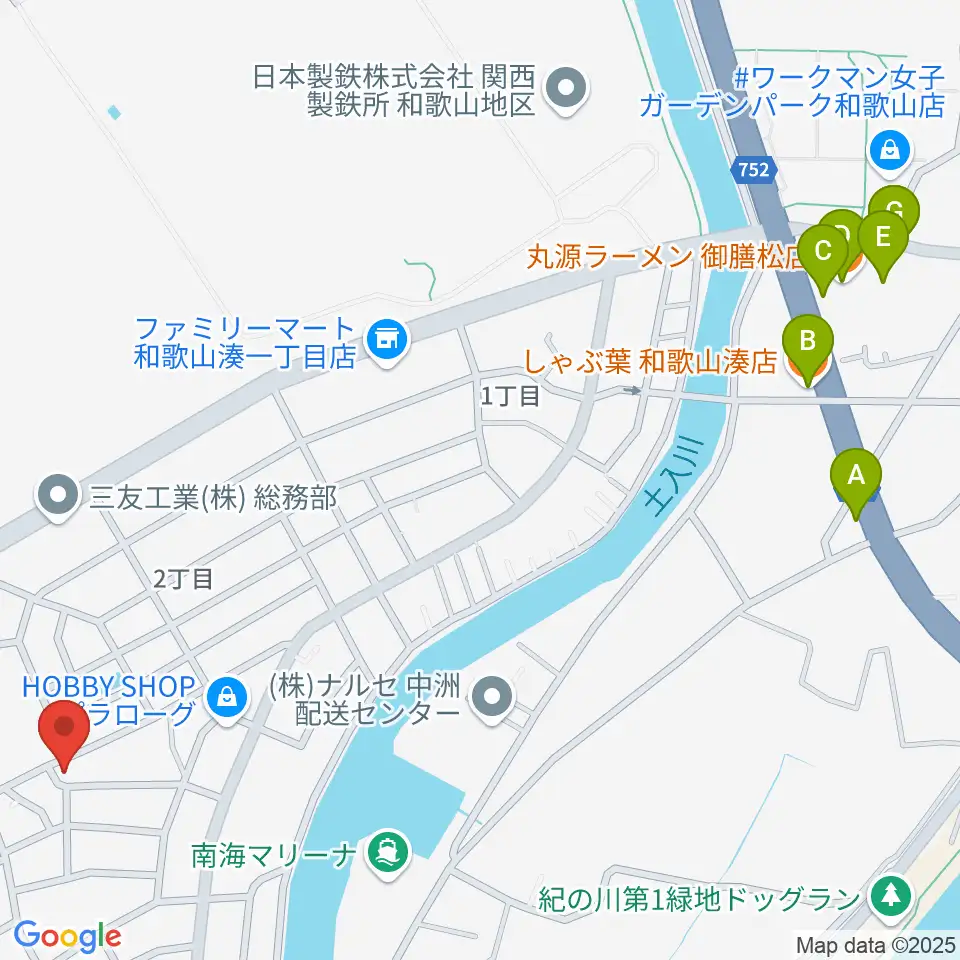 ピノテラス周辺のファミレス・ファーストフード一覧地図