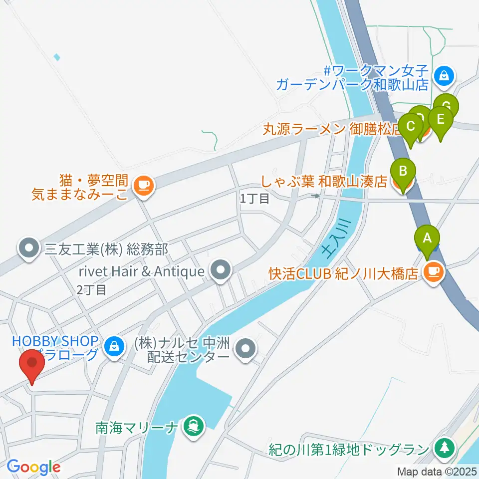 ピノテラス周辺のファミレス・ファーストフード一覧地図