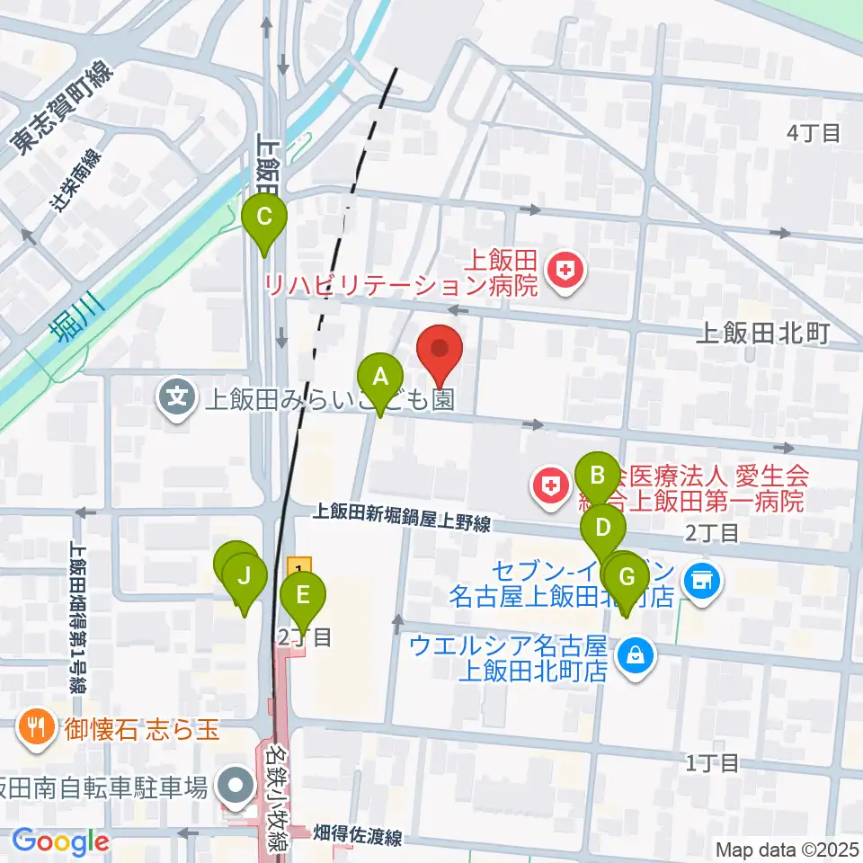リアラウンズ周辺のファミレス・ファーストフード一覧地図