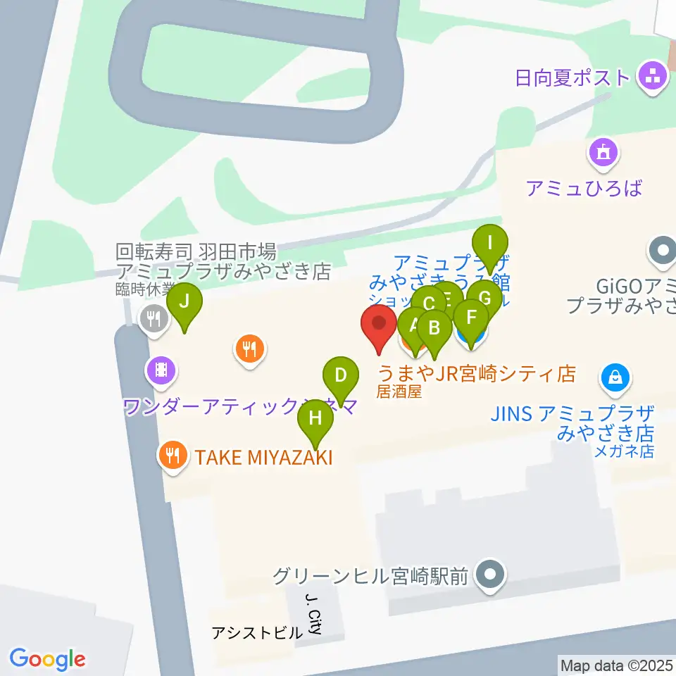 ワンダーアティックシネマ周辺のファミレス・ファーストフード一覧地図