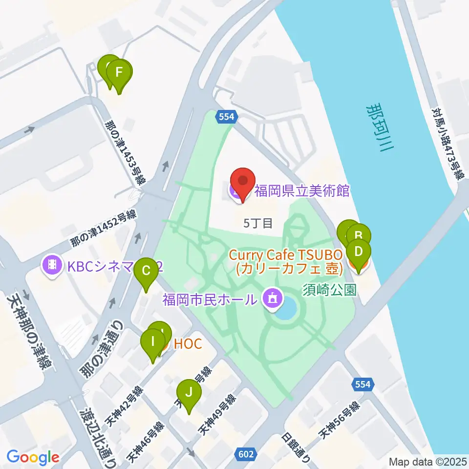 福岡県立美術館周辺のファミレス・ファーストフード一覧地図