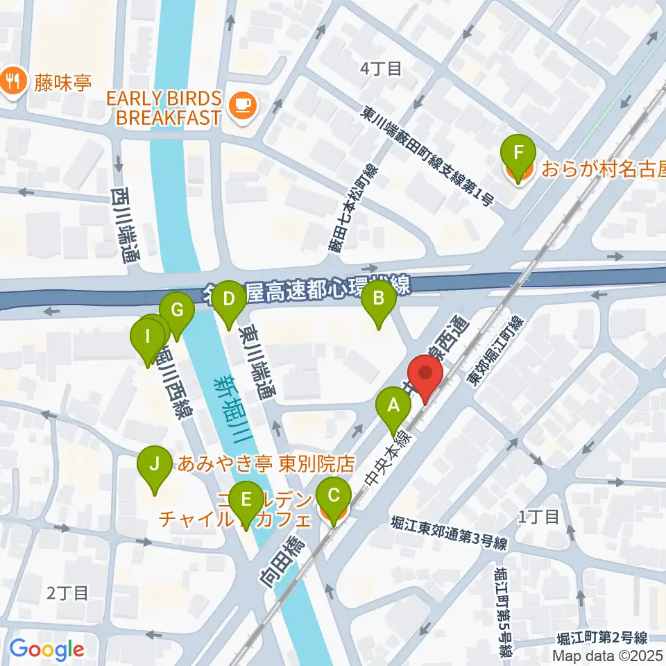スタジオべティックス鶴舞店周辺のファミレス・ファーストフード一覧地図
