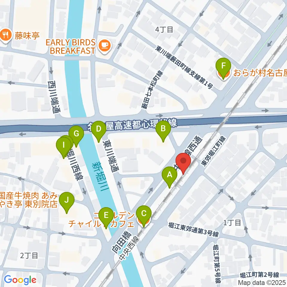 スタジオべティックス鶴舞店周辺のファミレス・ファーストフード一覧地図
