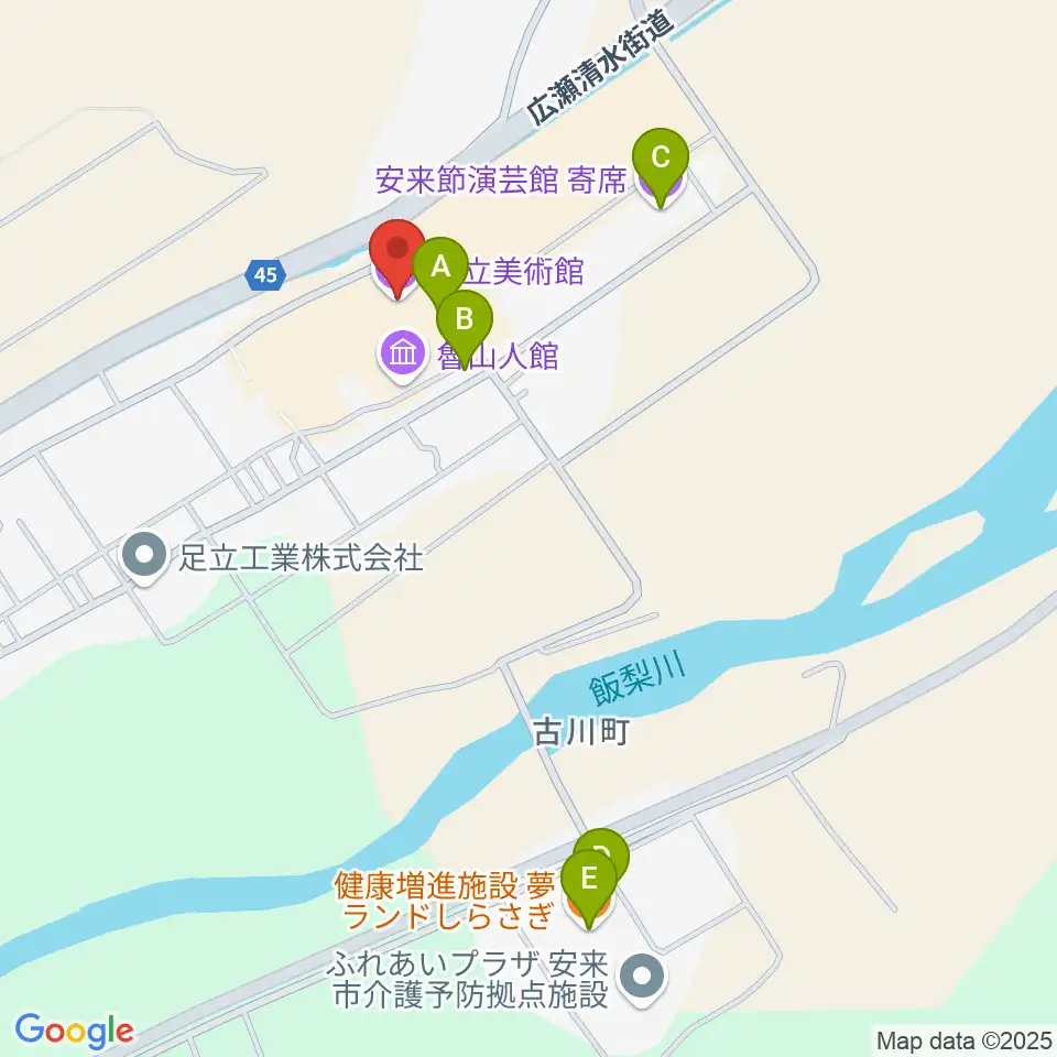 足立美術館周辺のファミレス・ファーストフード一覧地図