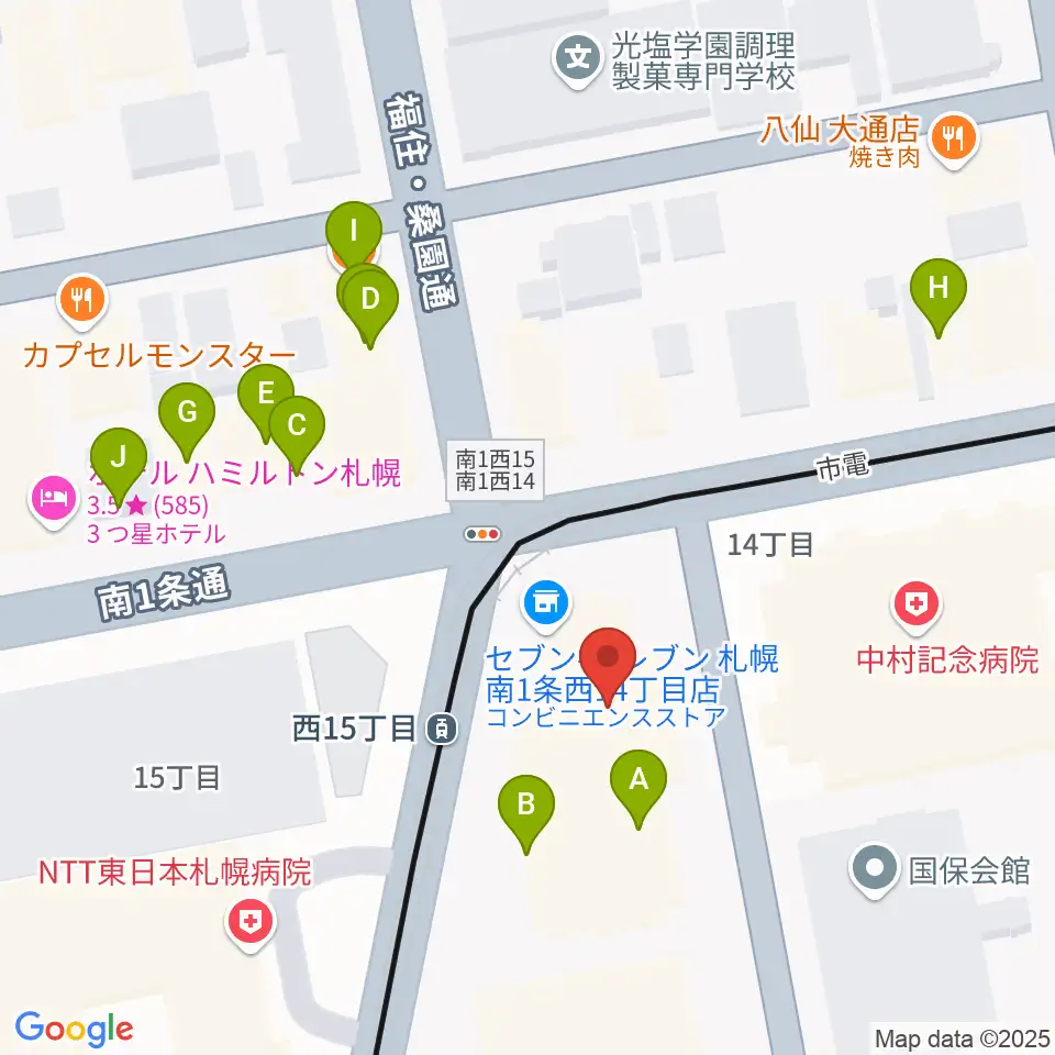 ウィステリアホール周辺のファミレス・ファーストフード一覧地図