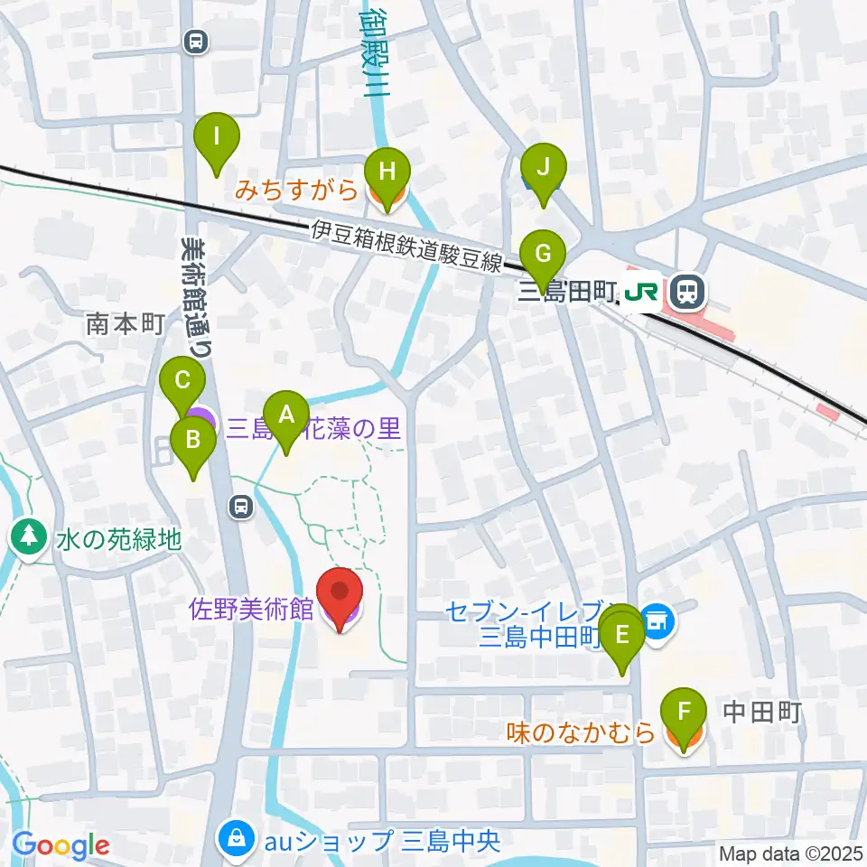 佐野美術館周辺のファミレス・ファーストフード一覧地図