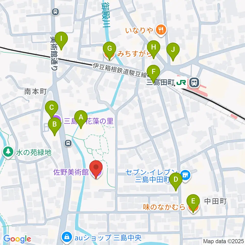 佐野美術館周辺のファミレス・ファーストフード一覧地図