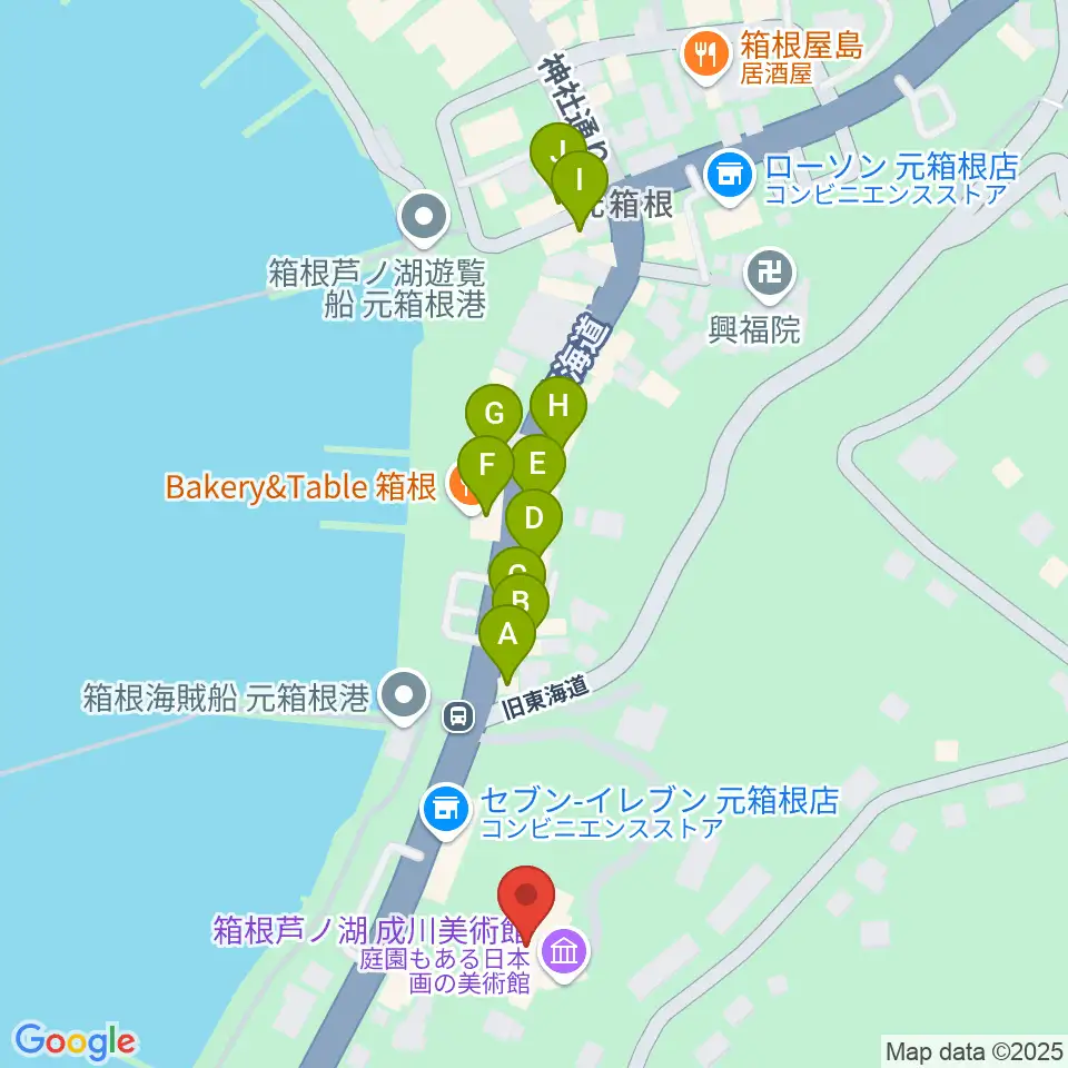 成川美術館周辺のファミレス・ファーストフード一覧地図