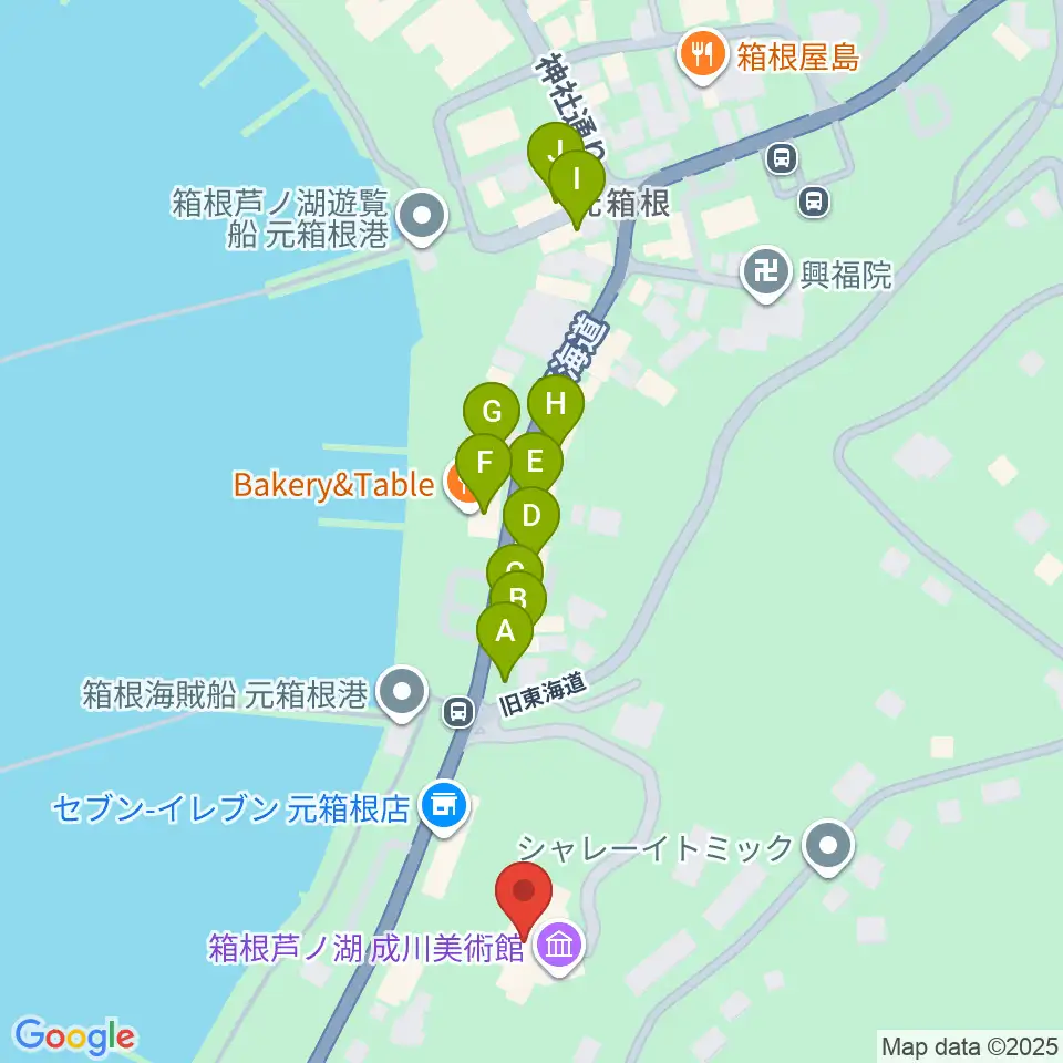 成川美術館周辺のファミレス・ファーストフード一覧地図