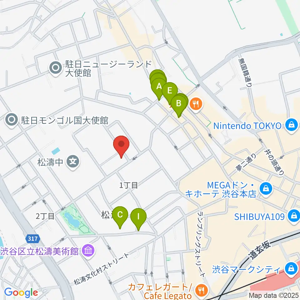 戸栗美術館周辺のファミレス・ファーストフード一覧地図