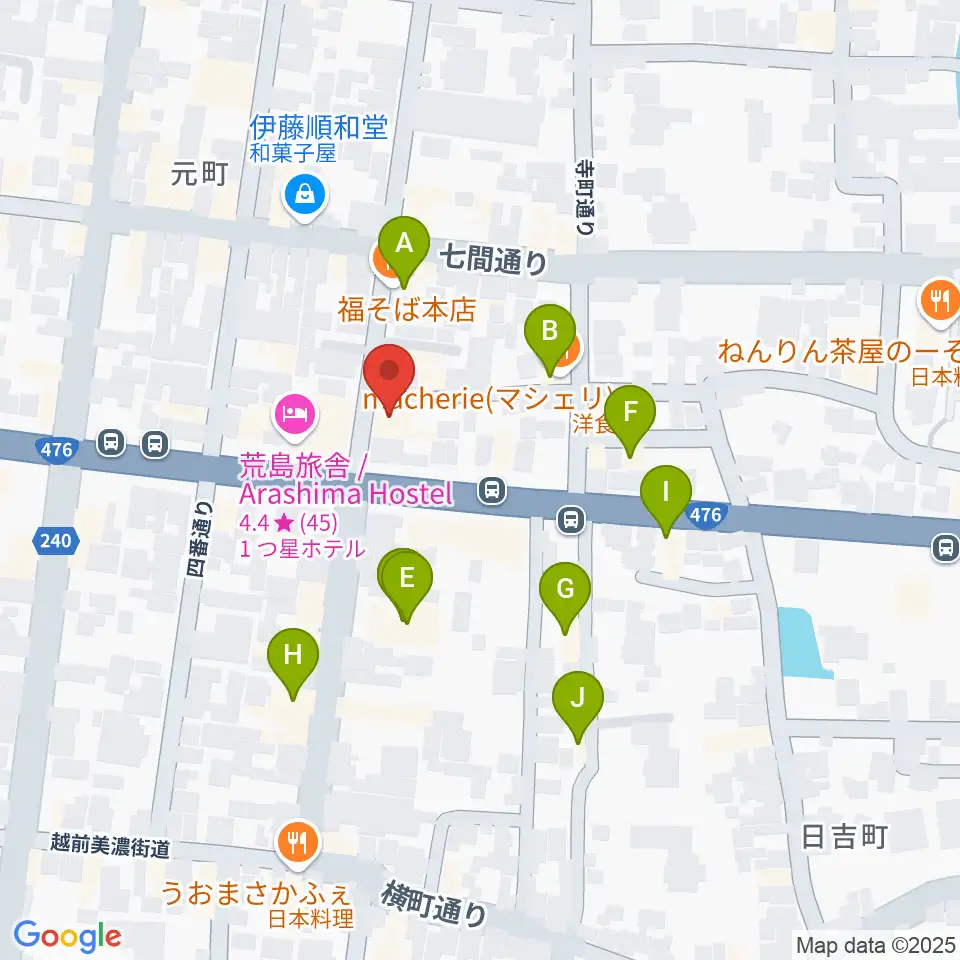 COCONO アートプレイス周辺のファミレス・ファーストフード一覧地図