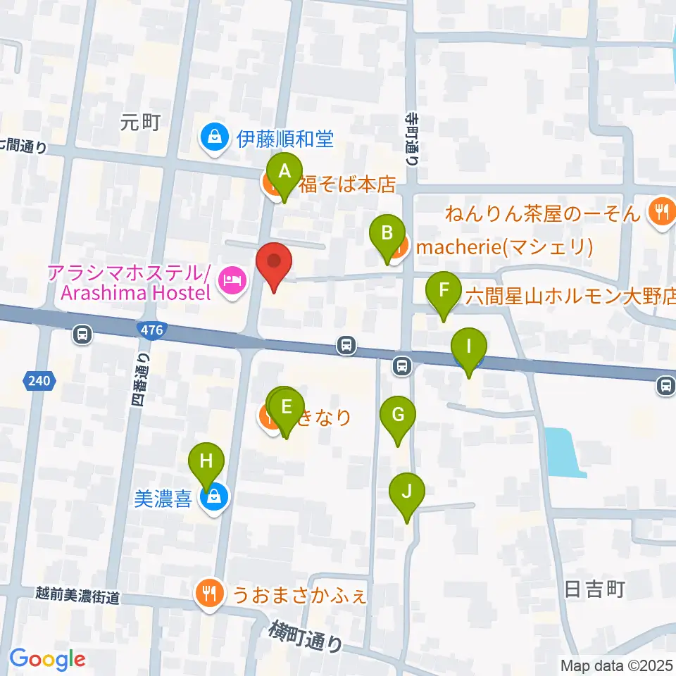 COCONO アートプレイス周辺のファミレス・ファーストフード一覧地図
