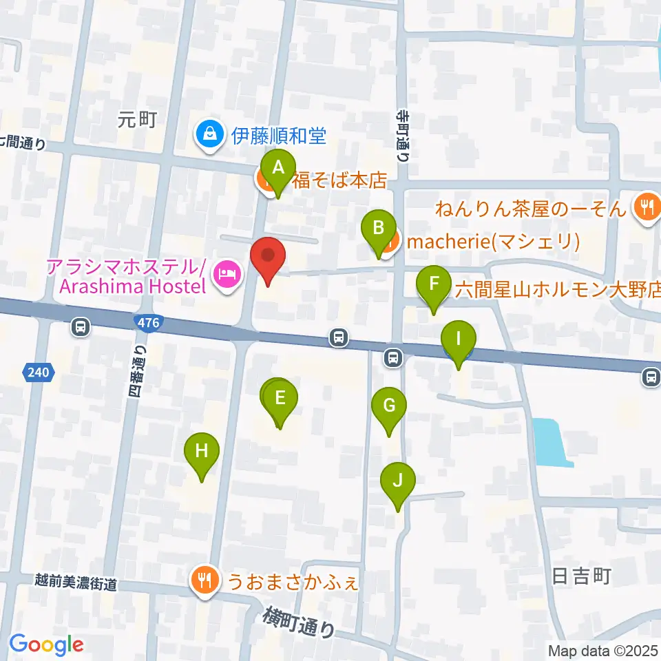 COCONO アートプレイス周辺のファミレス・ファーストフード一覧地図