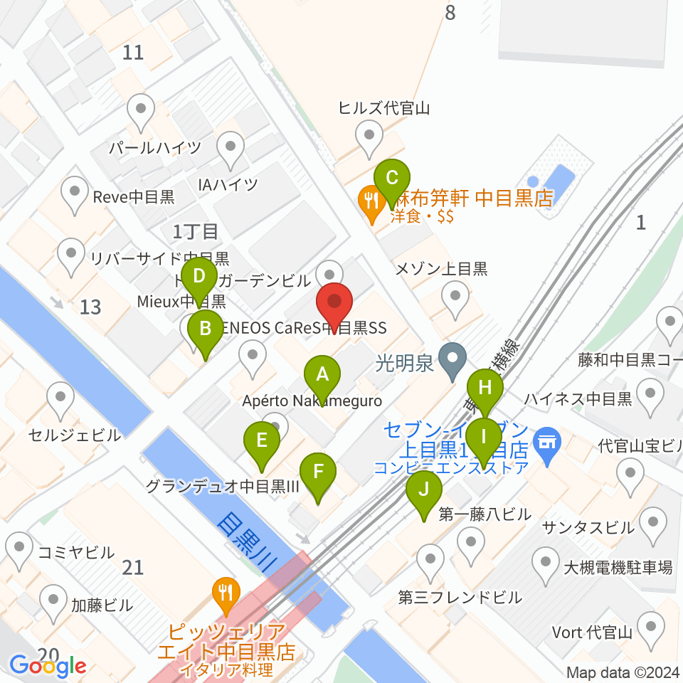 郷さくら美術館周辺のファミレス・ファーストフード一覧地図