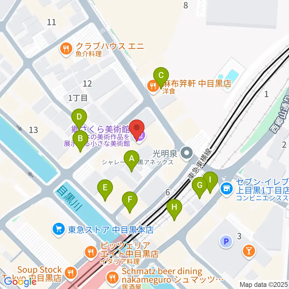 郷さくら美術館周辺のファミレス・ファーストフード一覧地図