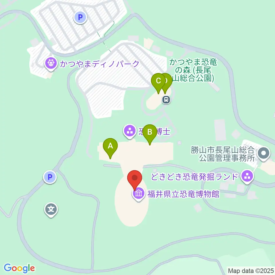 福井県立恐竜博物館周辺のファミレス・ファーストフード一覧地図