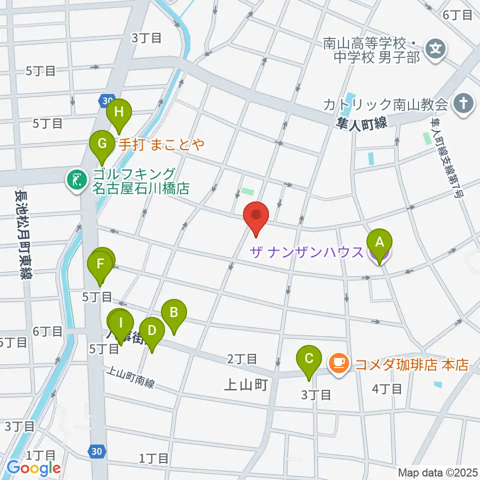 昭和美術館周辺のファミレス・ファーストフード一覧地図