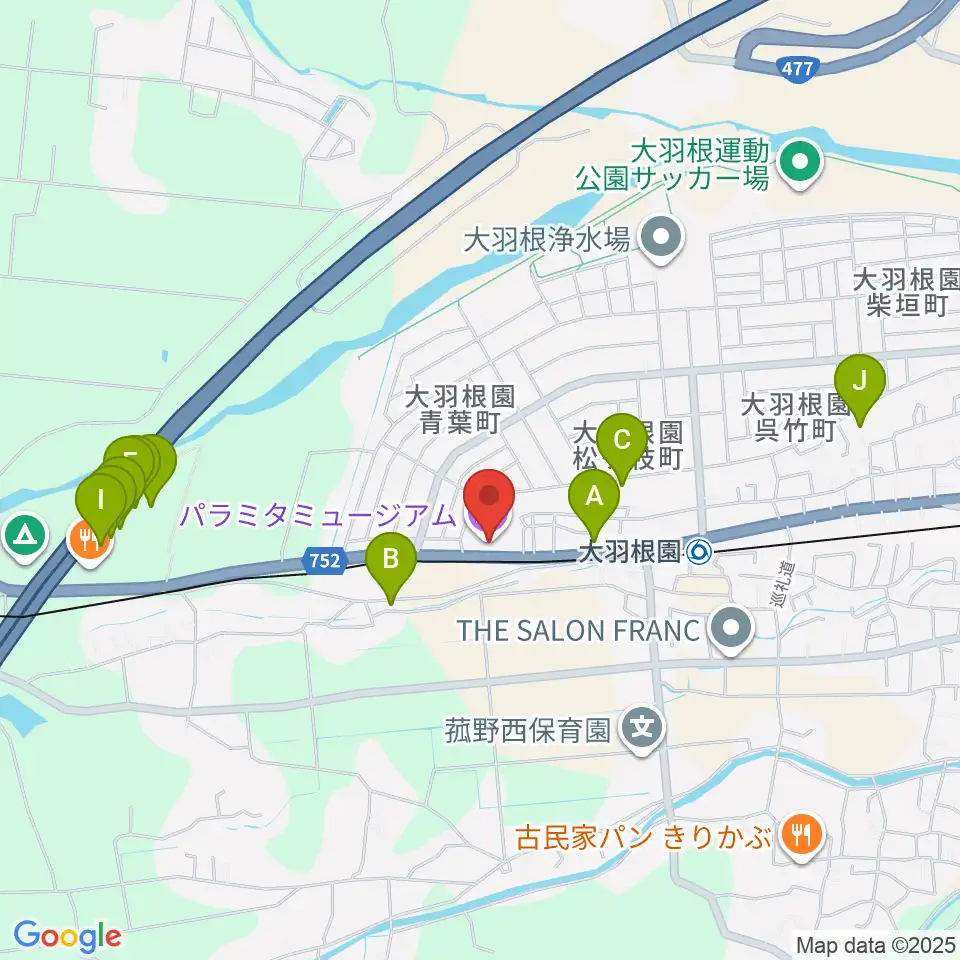 パラミタミュージアム周辺のファミレス・ファーストフード一覧地図