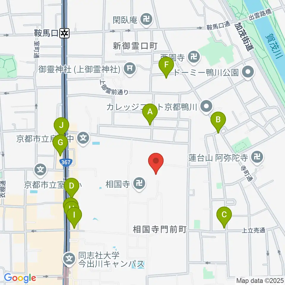 承天閣美術館周辺のファミレス・ファーストフード一覧地図