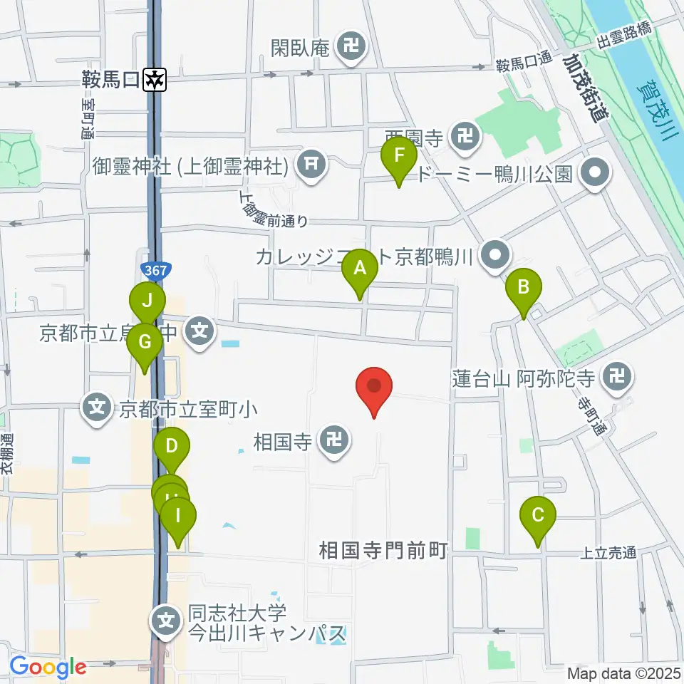 承天閣美術館周辺のファミレス・ファーストフード一覧地図
